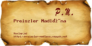 Preiszler Madléna névjegykártya